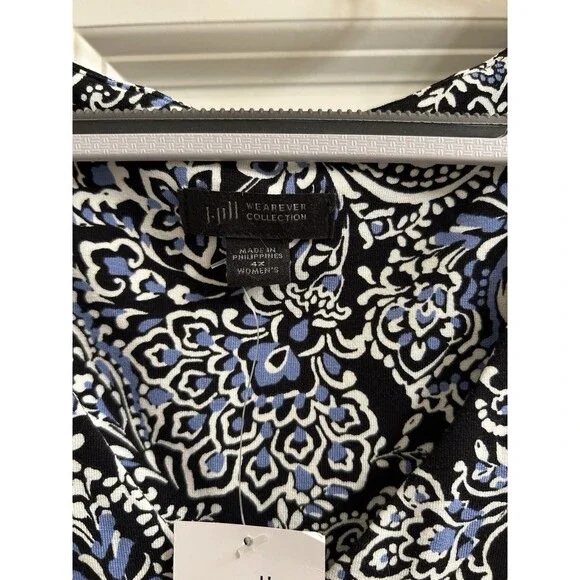 J Jill Wearever Collection Blue Knit Modest Stretch Midi Dress Plus Size 4X - Picture 5 of 8